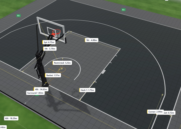 3×3 basketball court dimensions & layout guide