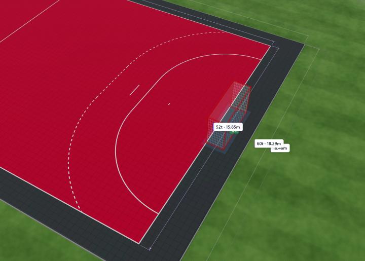 Handball court dimensions and markings