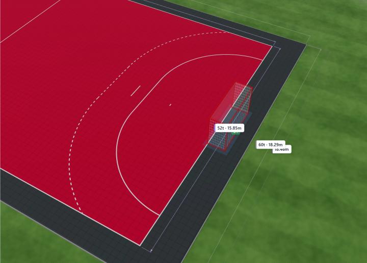 Handball court dimensions and markings