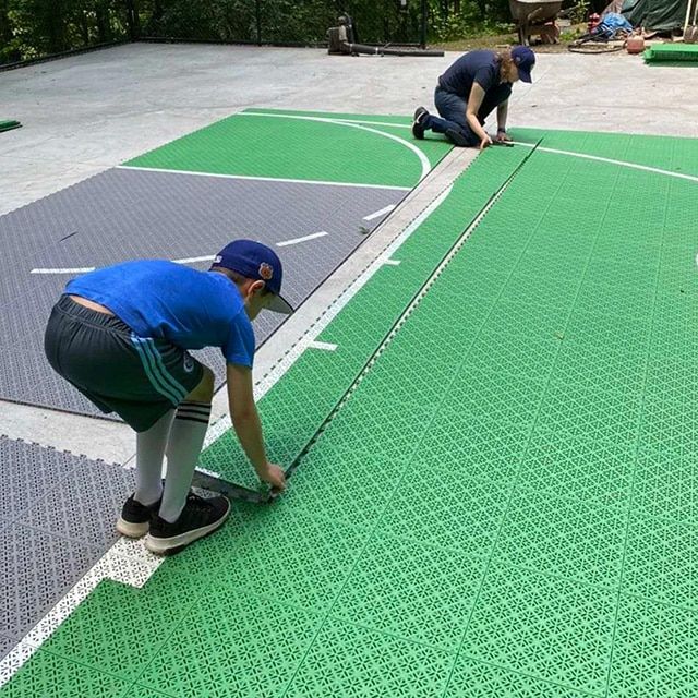 Modular Sports Tile Installation