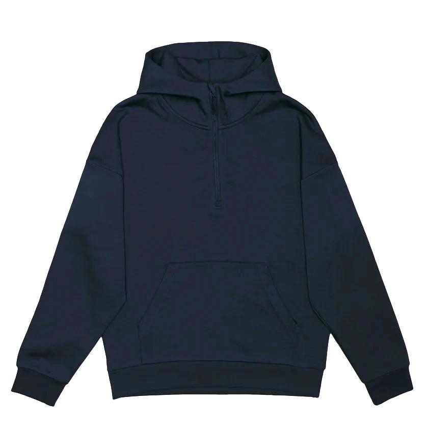 Custom JUST LIKE HERO Drop Shoulder Scuba 1/2 Zip Hoodie 4220