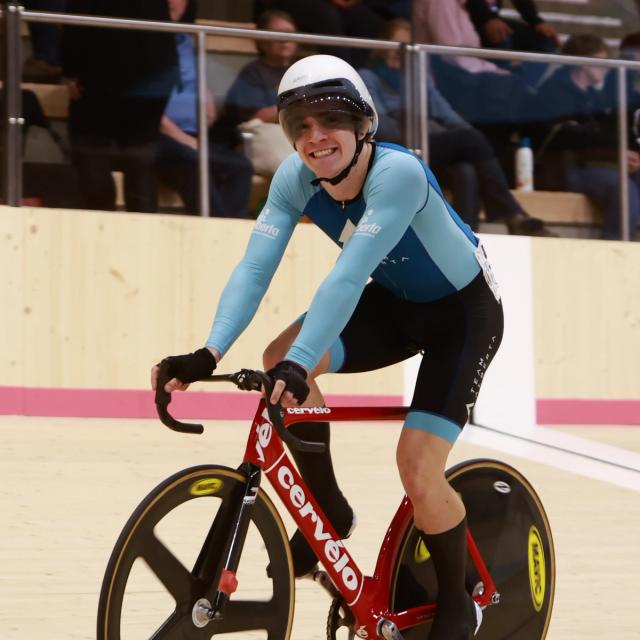 A Team Alberta sprinter on the track