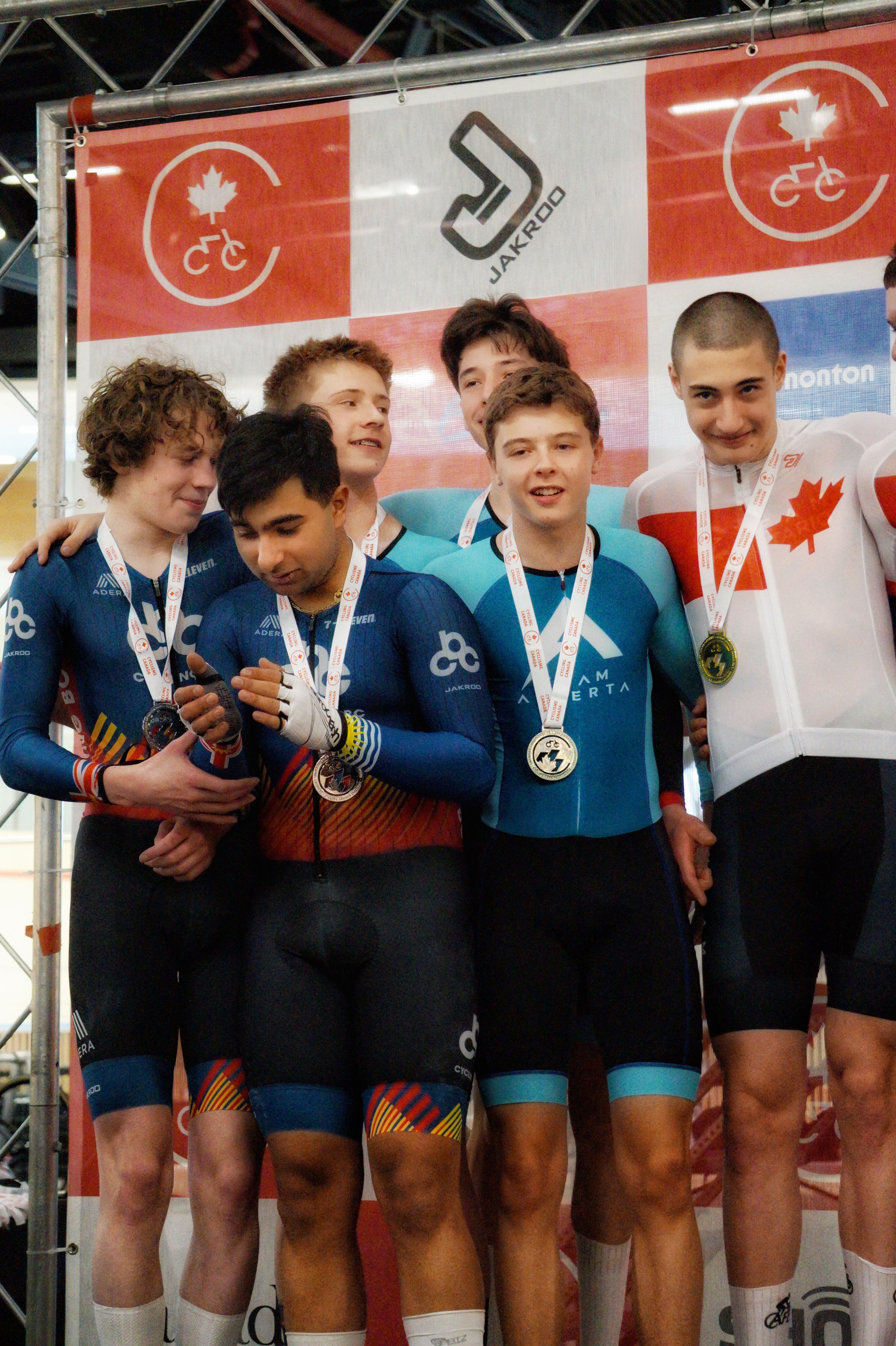 Team Alberta medallists on the podium