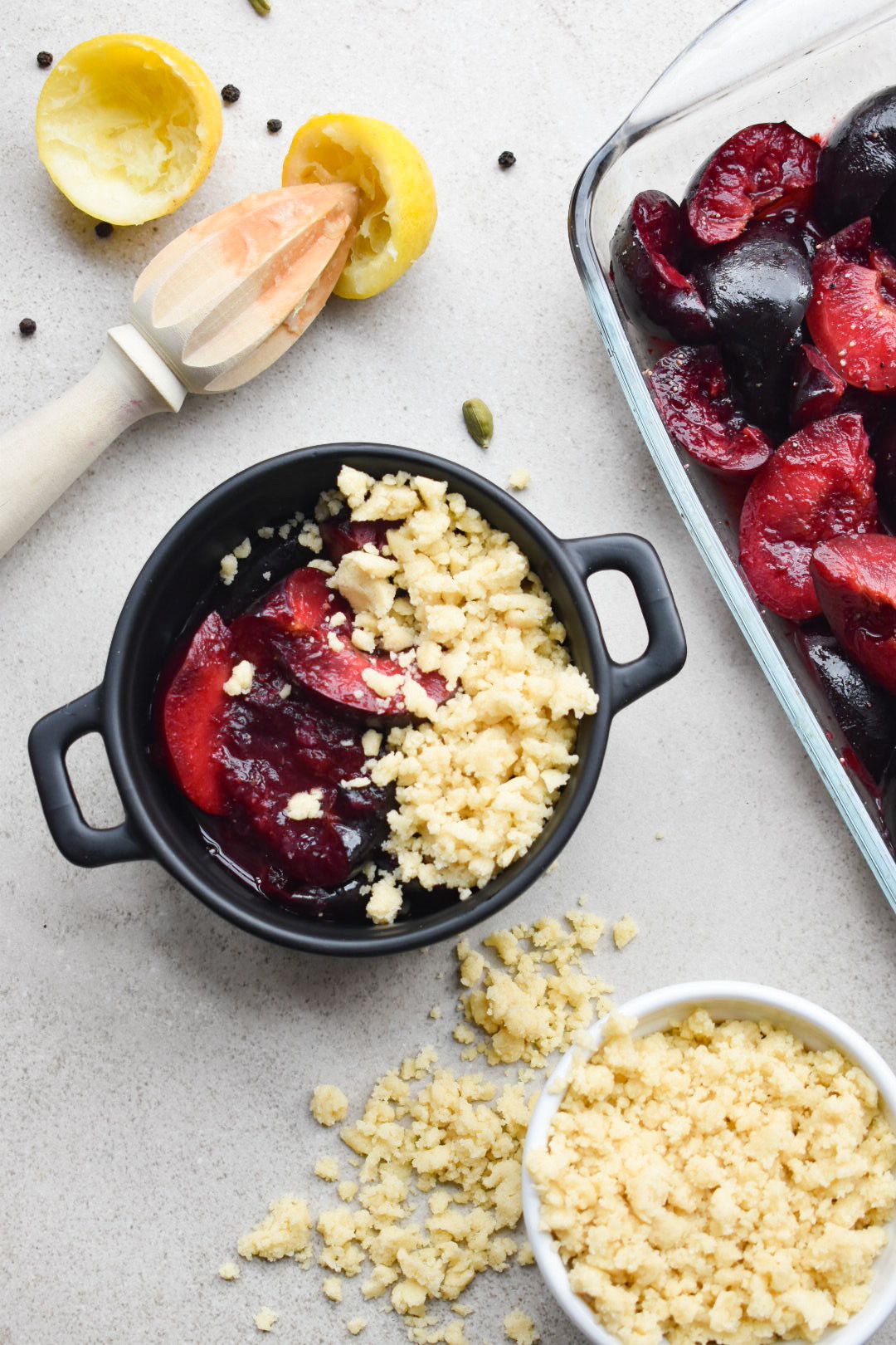 Plum Cardamom Black Pepper Crumble Food Writing