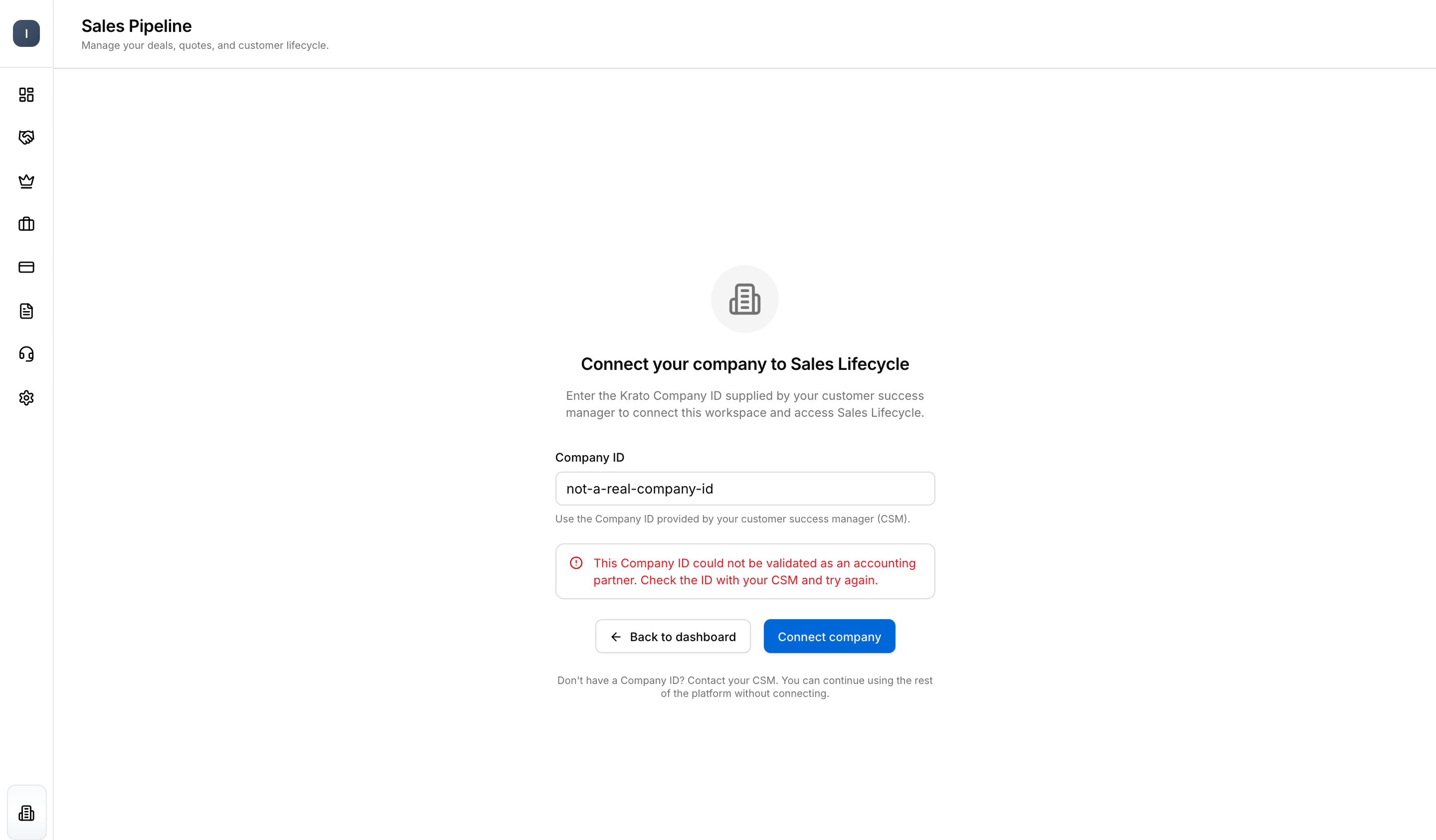 Company-link validation