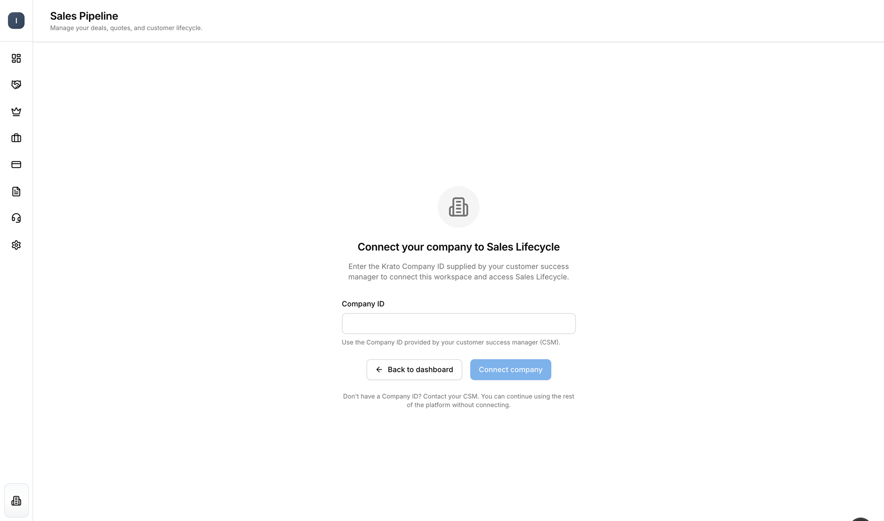 Partner signup before company linking