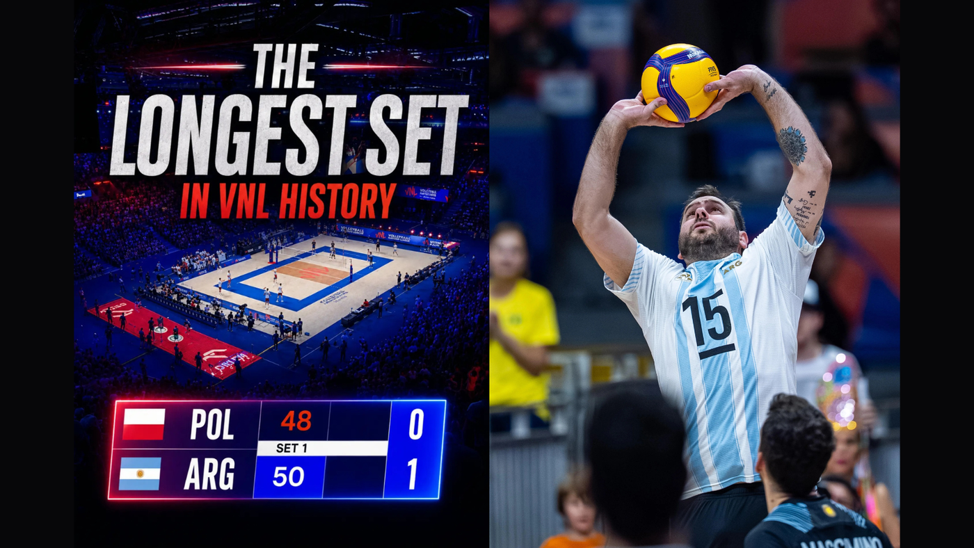 FIVB 歷史新頁!VNL 阿根廷 vs 波蘭爆發「50:48」神仙打架,38歲老將帶青年軍締造驚天紀錄
