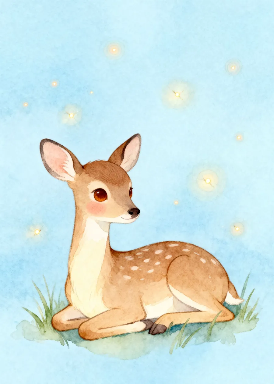 Cozy Deer + Fireflies