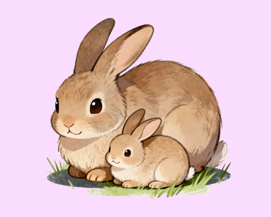 Mama Rabbit + Baby