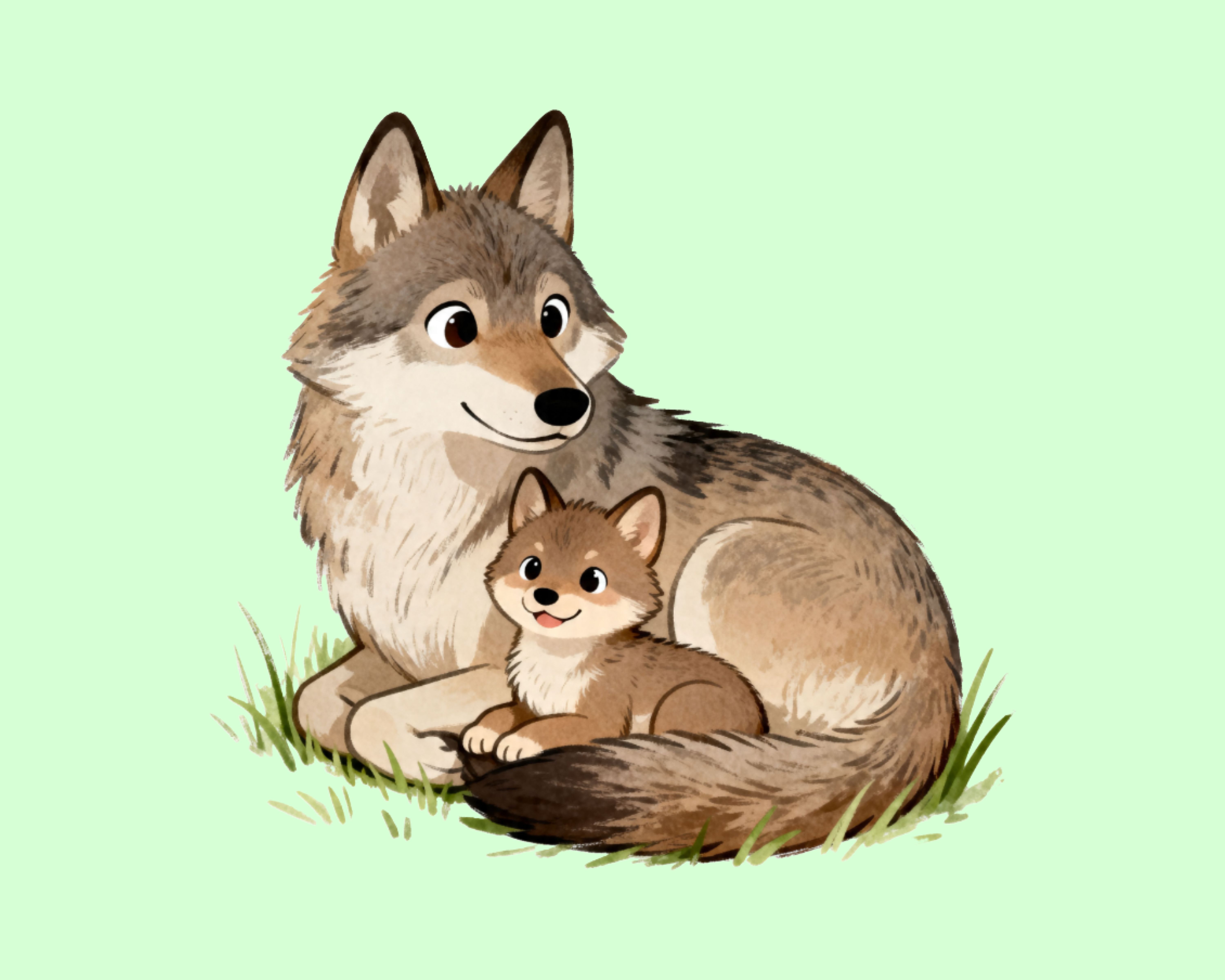 Mama Wolf + Baby