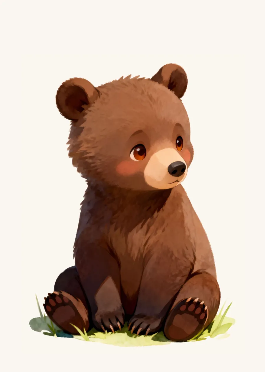 Curious Peaceful Baby Bear
