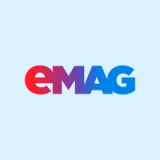The word eMAG in a red to purple to blue gradient on a light blue background.