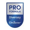Pro Formula Diversey- und Unilever-Logos auf blauem Hintergrund