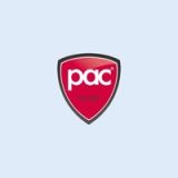 PAC‑logotyp med vita bokstäverna ‘pac’ inuti en röd sköld, inklusive ‘est. 1973’