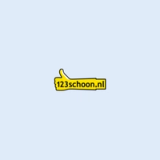 Geel duim omhoog-pictogram met de tekst "123schoon.nl