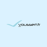 Voussert.fr France. Logo with a light blue checkmark and black text, with the 'ou' underlined.