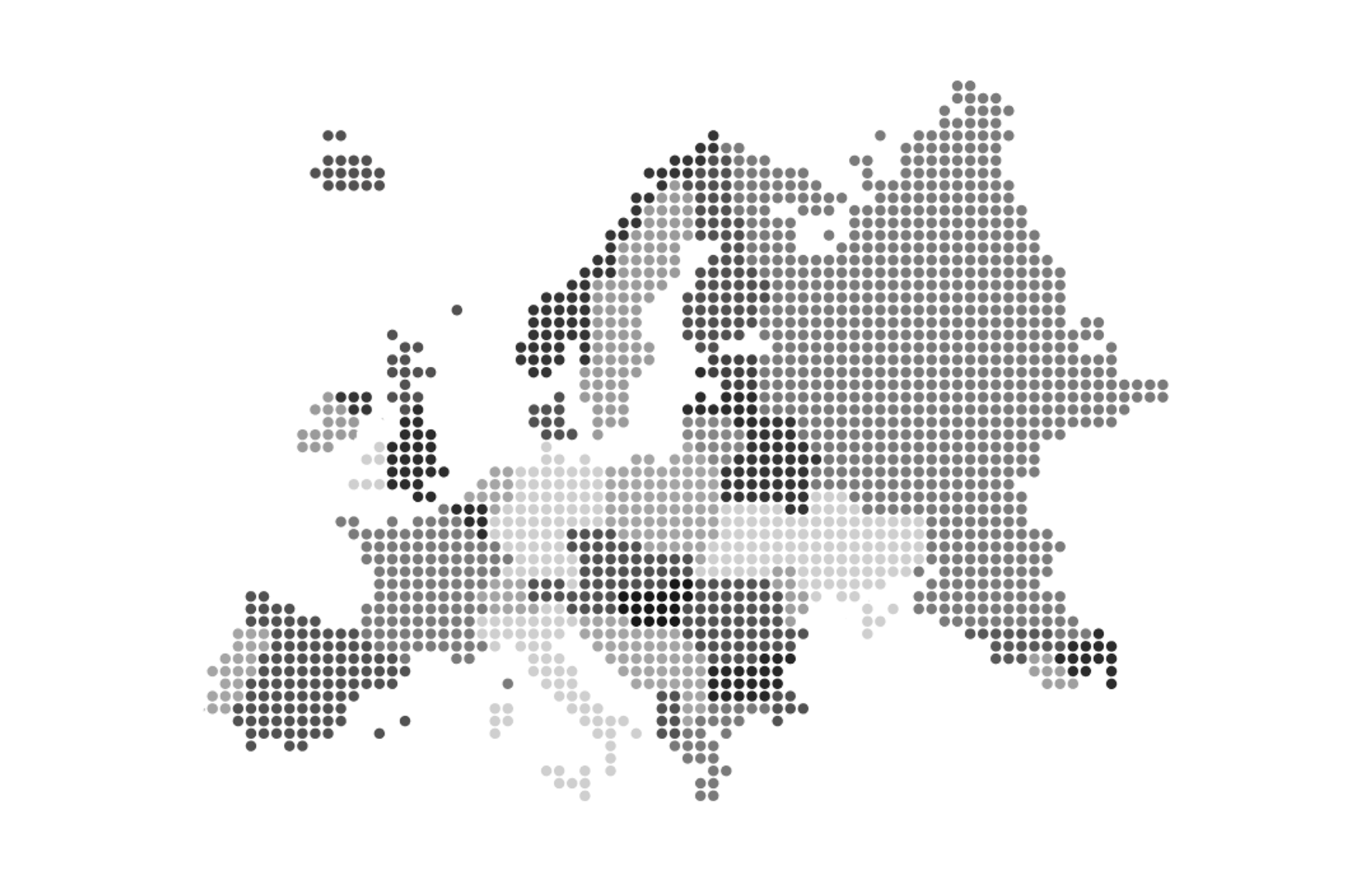 a map of europe in grey