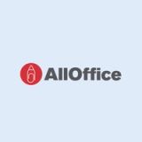 AllOffice‑logotyp med röd ikon och grå text