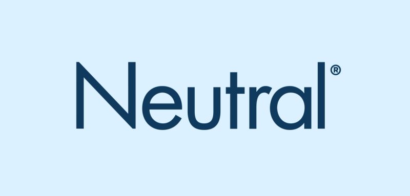 the neutral logo is on a blue background