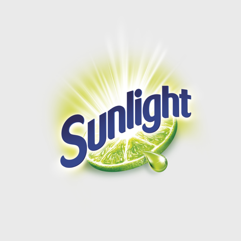 Logotipo Sunlight com fatias de limão e um efeito de luz brilhante