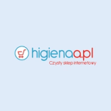 Logo higienaa.pl z ikoną wózka zakupowego oraz hasłem „Czysty sklep internetowy”