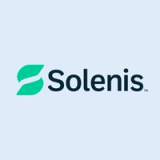 Logo Solenis avec un S abstrait vert.