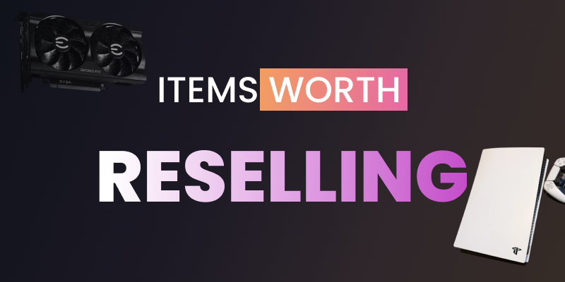 Holiday-themed background with popular items—sneakers, gaming consoles, and toys—displayed