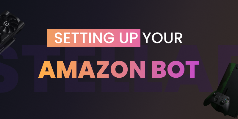 Amazon logo, a bot interface, and a shopper’s cart with multiple items