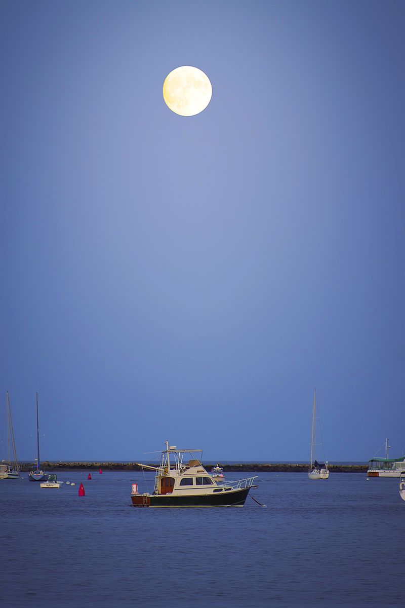 Moonrise at Rye Harbor