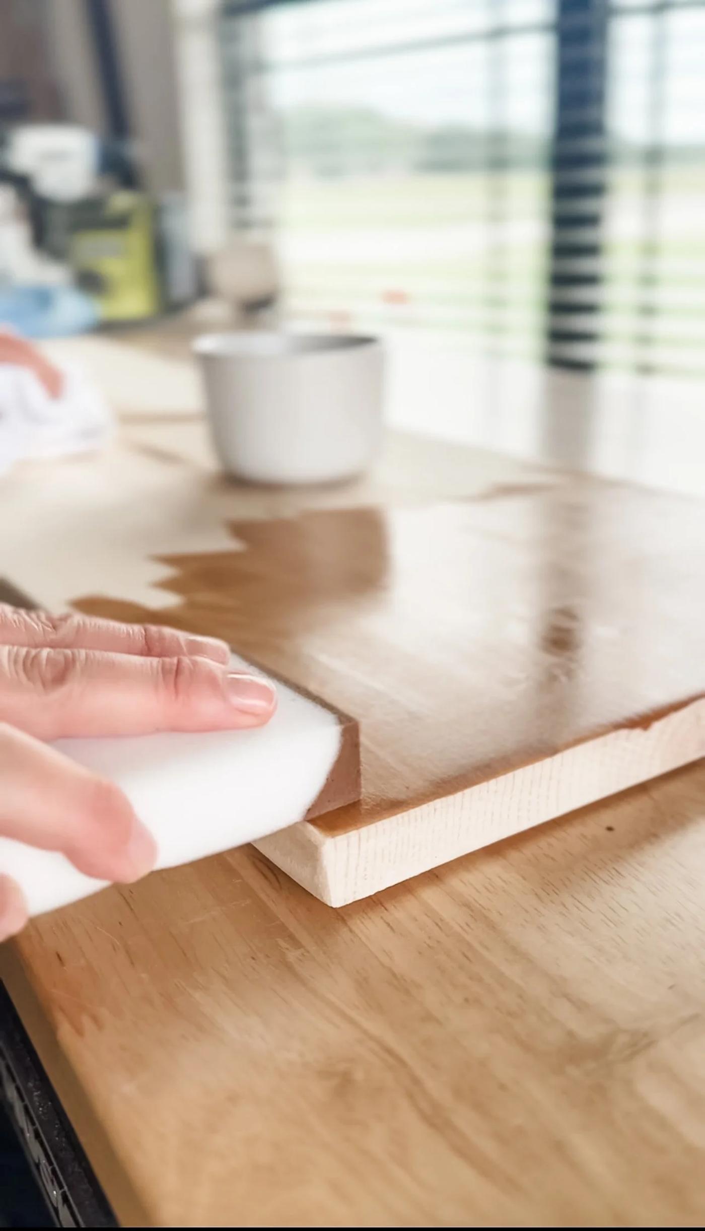 Wiping on the stain — the grain really comes to life here