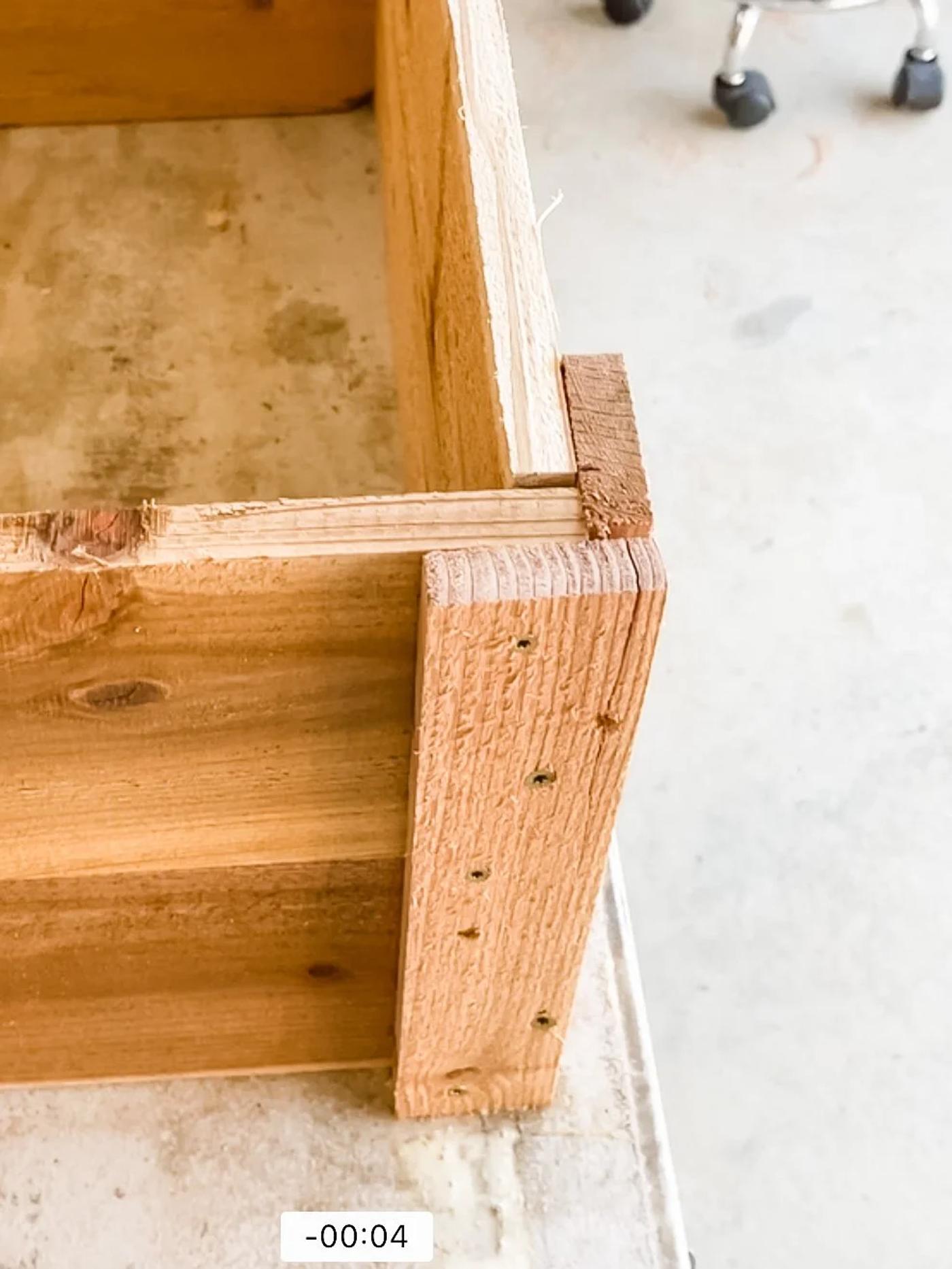 Adding the top trim for a finished edge and a lip to grab