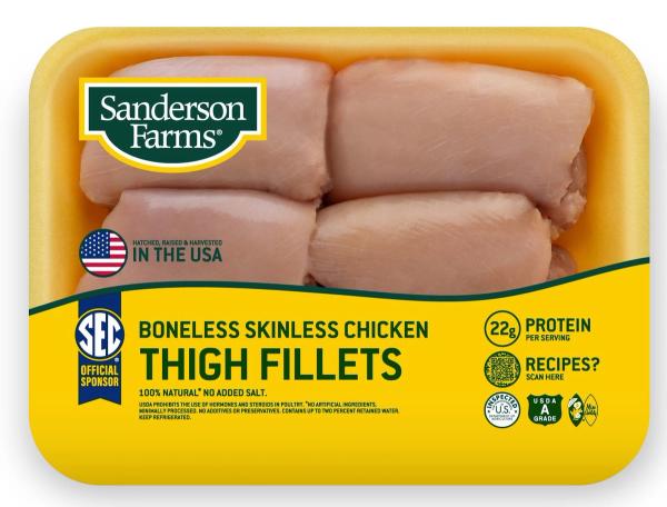 Sanderson Farms Fresh Boneless Skinless Chicken Thigh Fillets