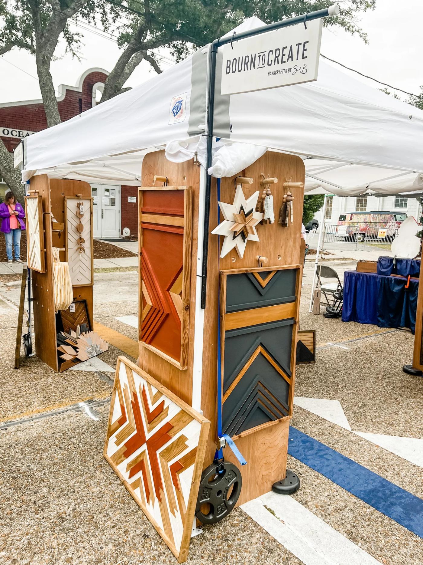 The booth set up and ready for shoppers