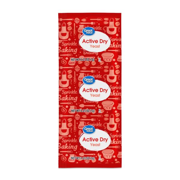 Great Value Active Dry Yeast, 0.25 oz, 3 Count