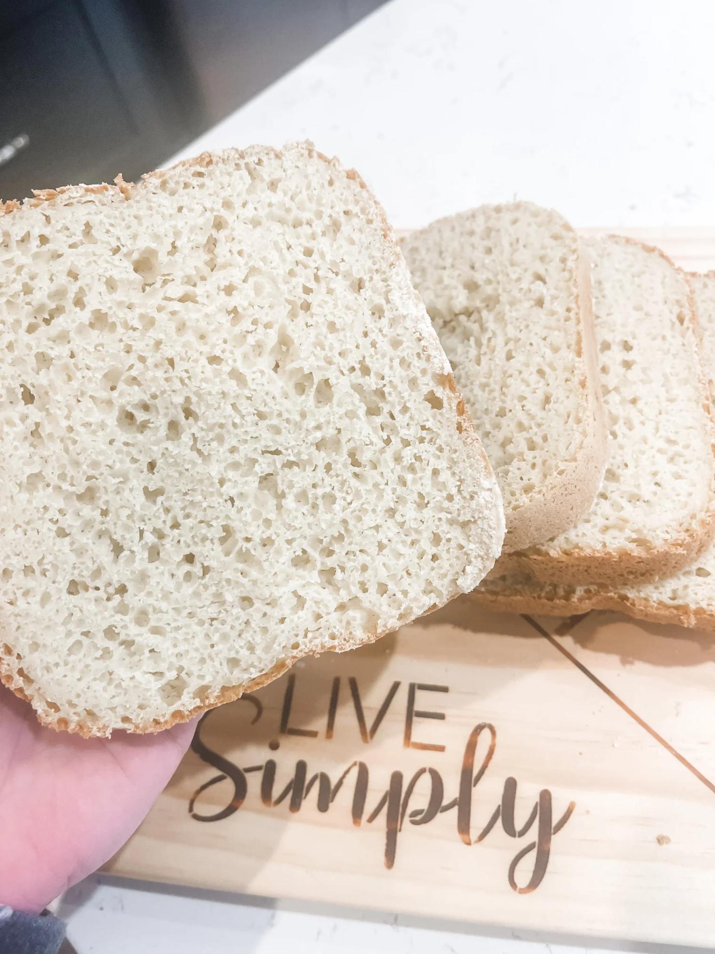 Sliced gluten-free bread, ready to eat