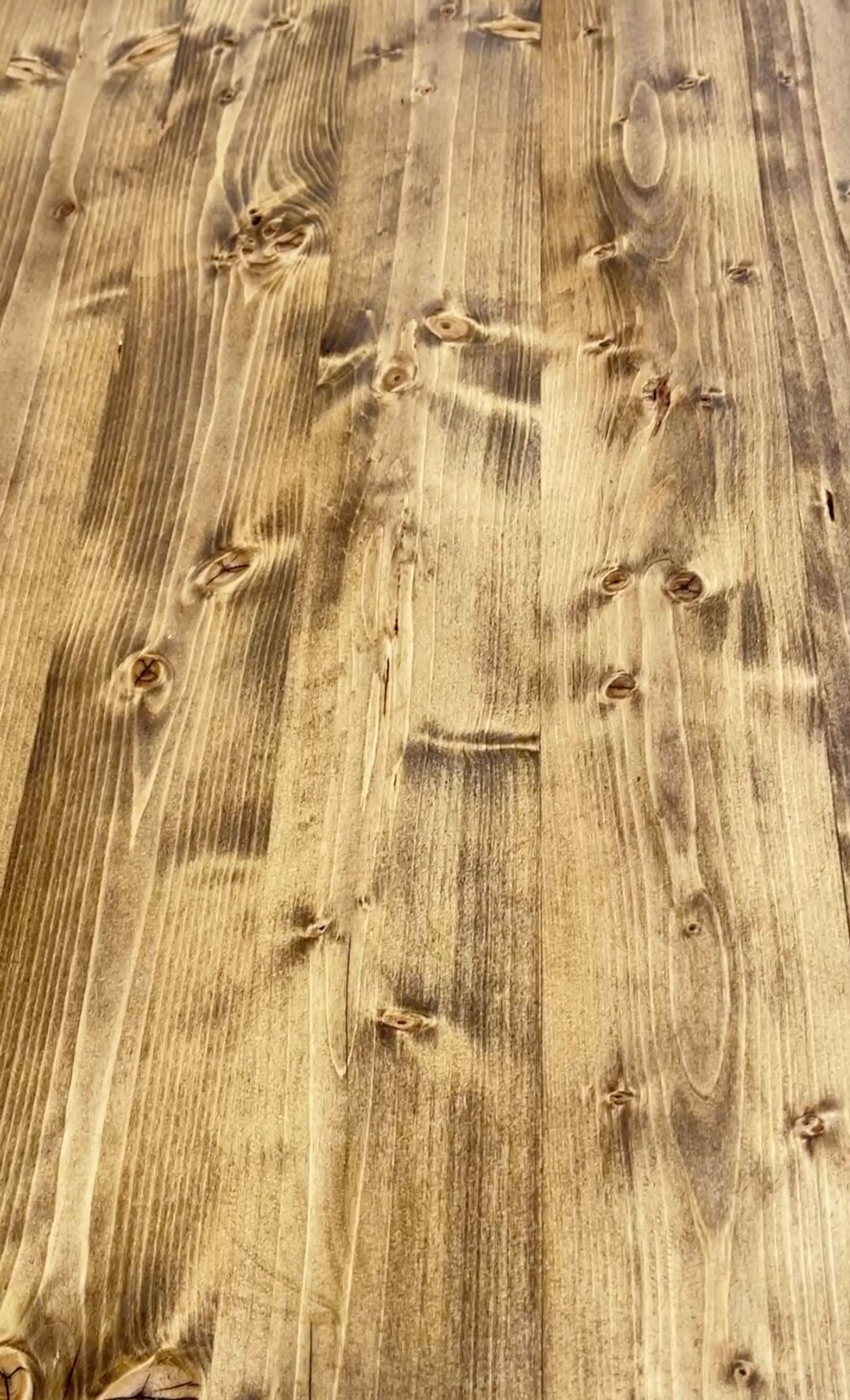 Puritan Pine going on — the grain comes alive