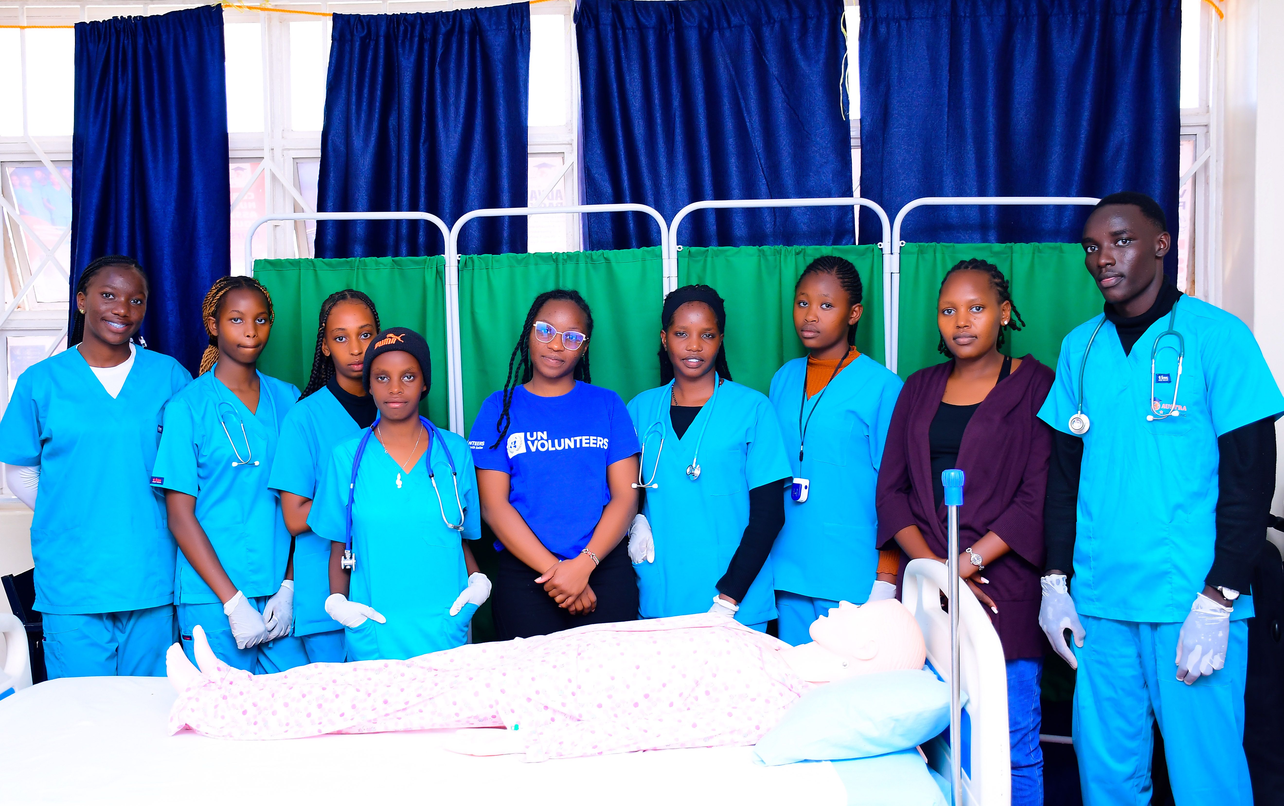 Heath and Social sciences students at the Austra training institute skills lab
