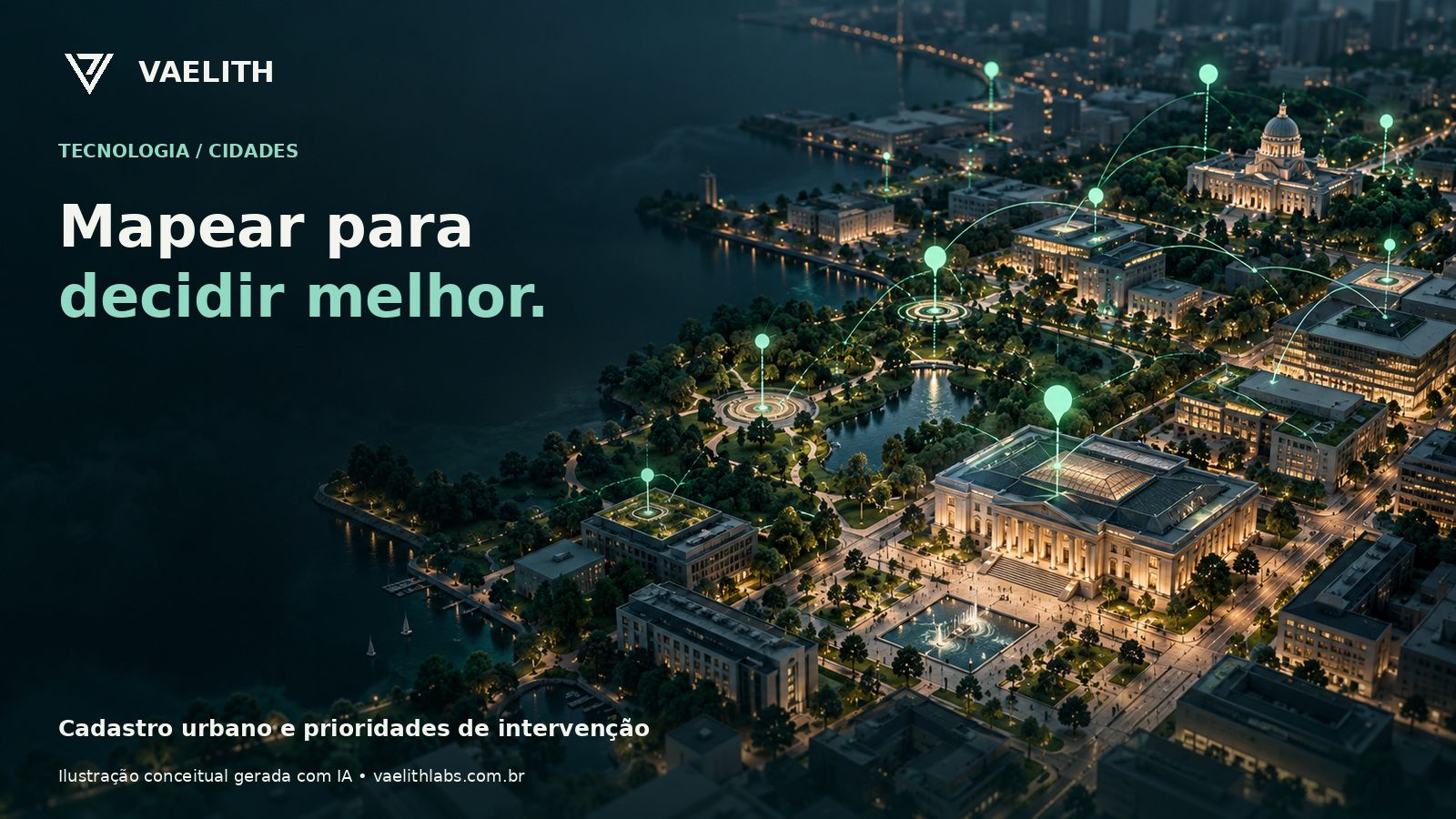 Modelo conceitual de cadastro urbano geoespacial com pontos de referência.