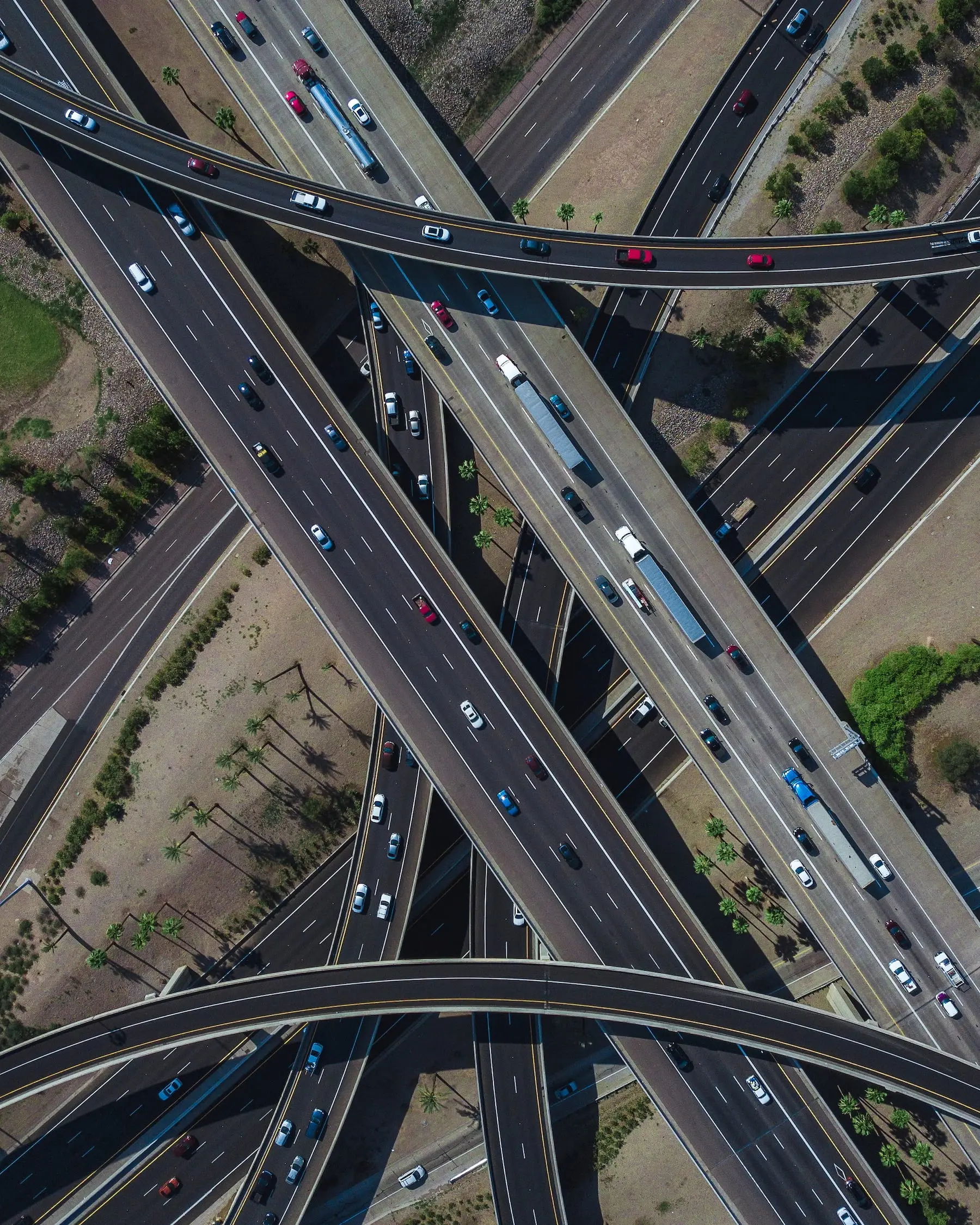 Highway interchange from above
