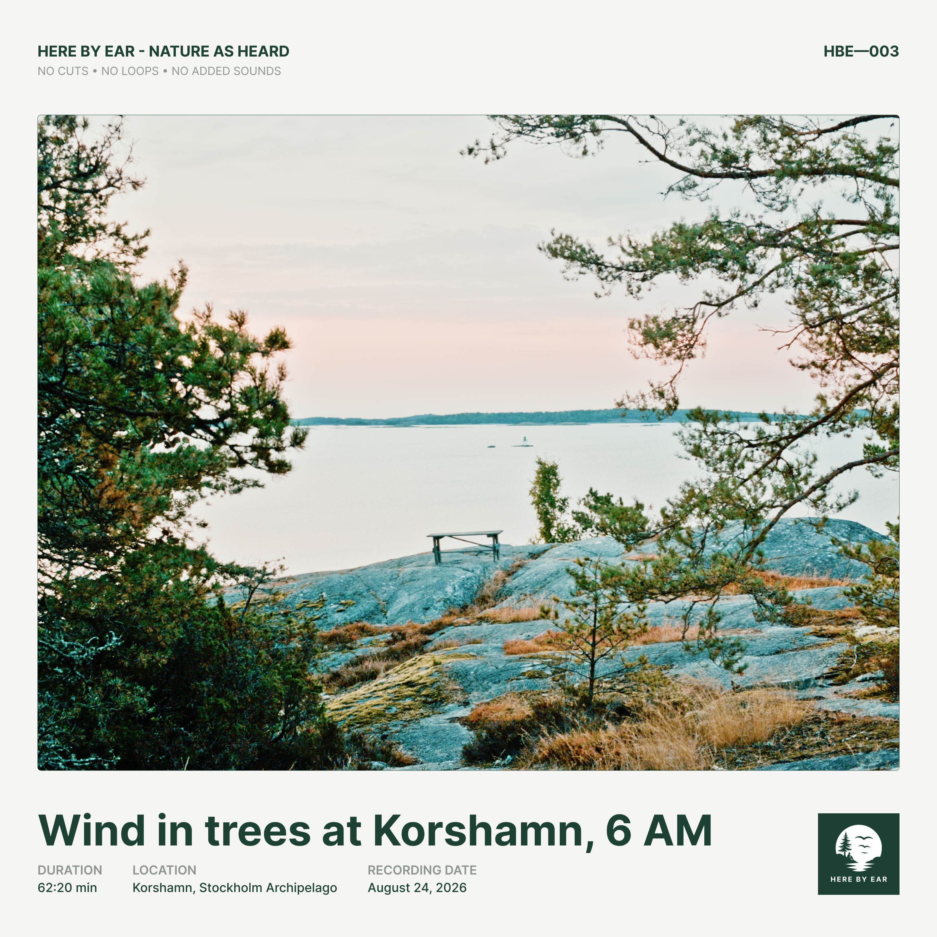 Wind in trees at Korshamn, 6 AM - HBE-003 Album Cover
