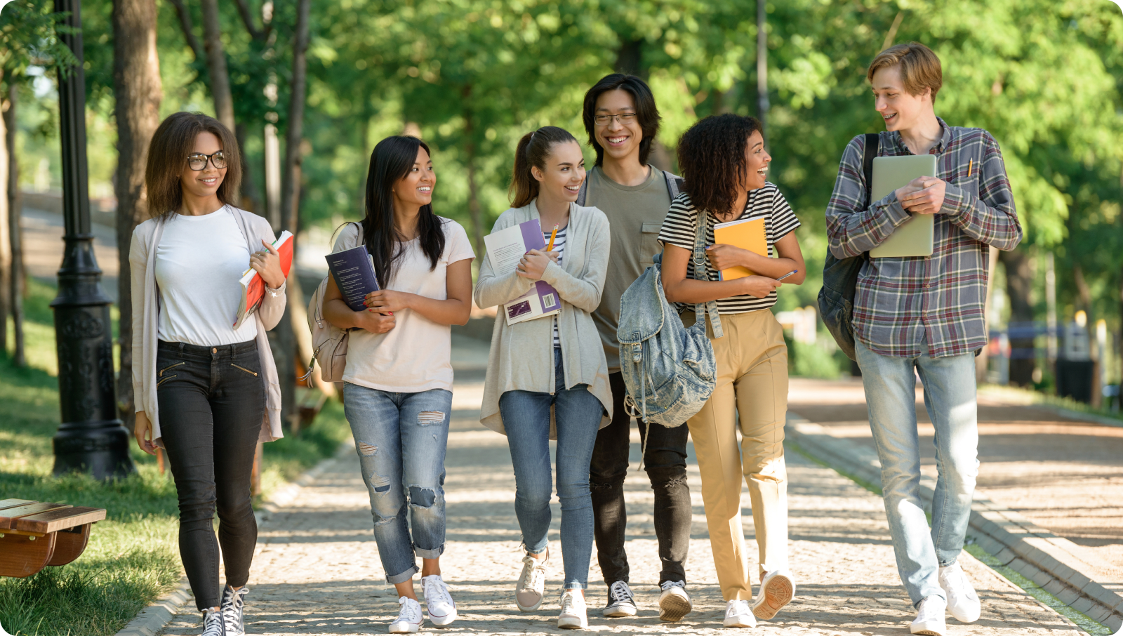 Overseas student walking 