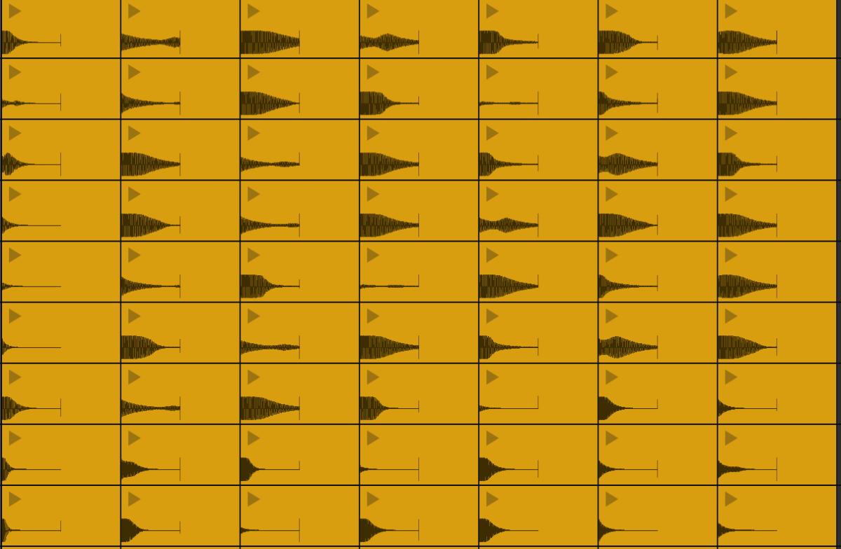 Kick drums used as training data to develop our generative AI music model