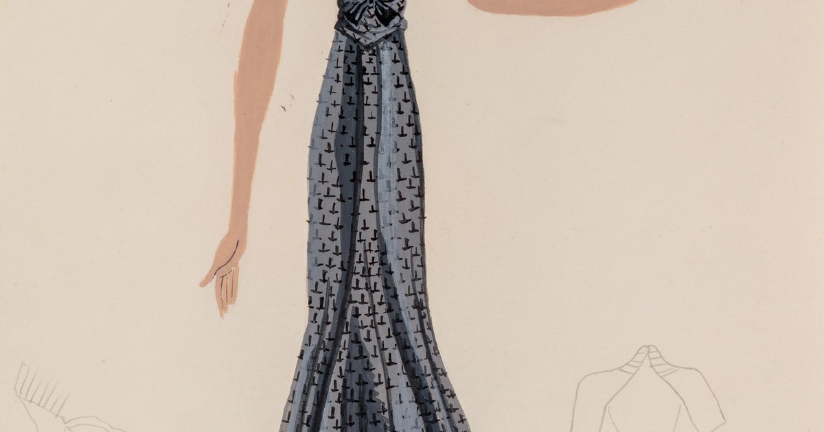 Fashion Drawing: Black Pleated Day Dress | Eames Institute Fashion Drawing: Black Pleated Day Dress | Eames Institute