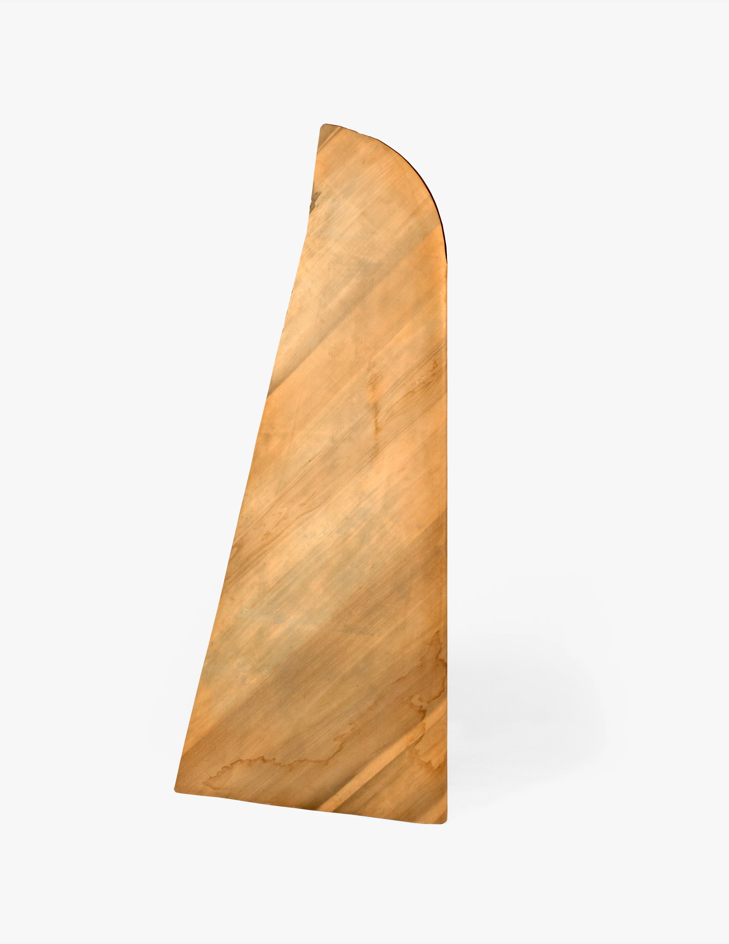 Side view of a birch airplane stabilizer prototype designed by Ray and Charles Eames in 1942.
