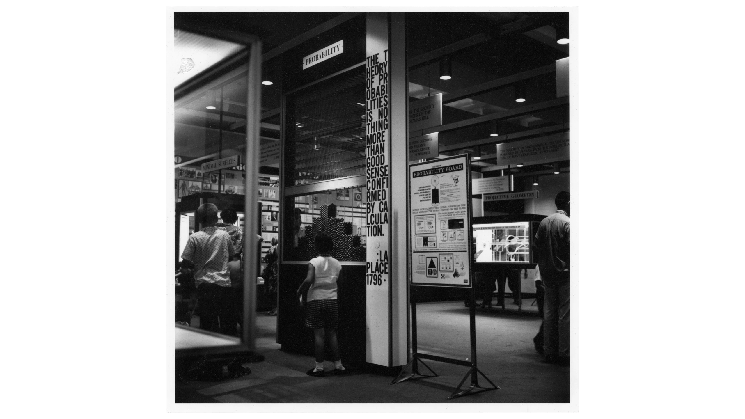 The Probability Machine installation at the Eames Mathematica Exhibition.