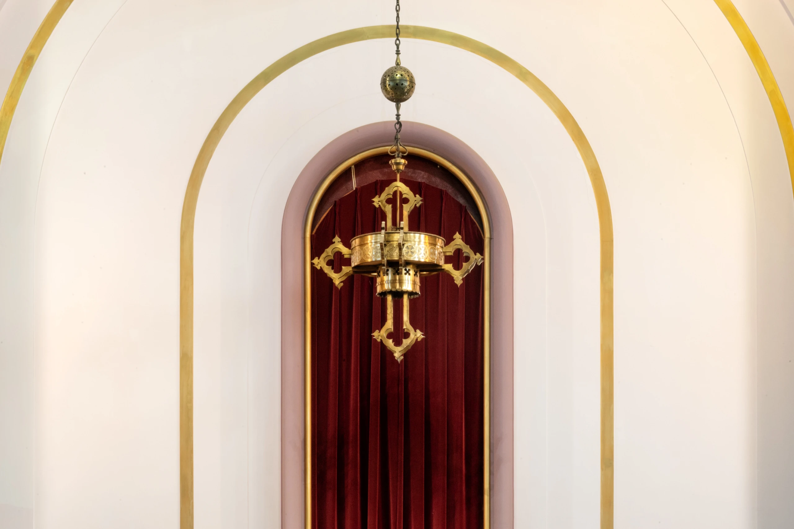 Chandelier designed by Charles Eames for the Pilgrim Congregational Church which he also designed.