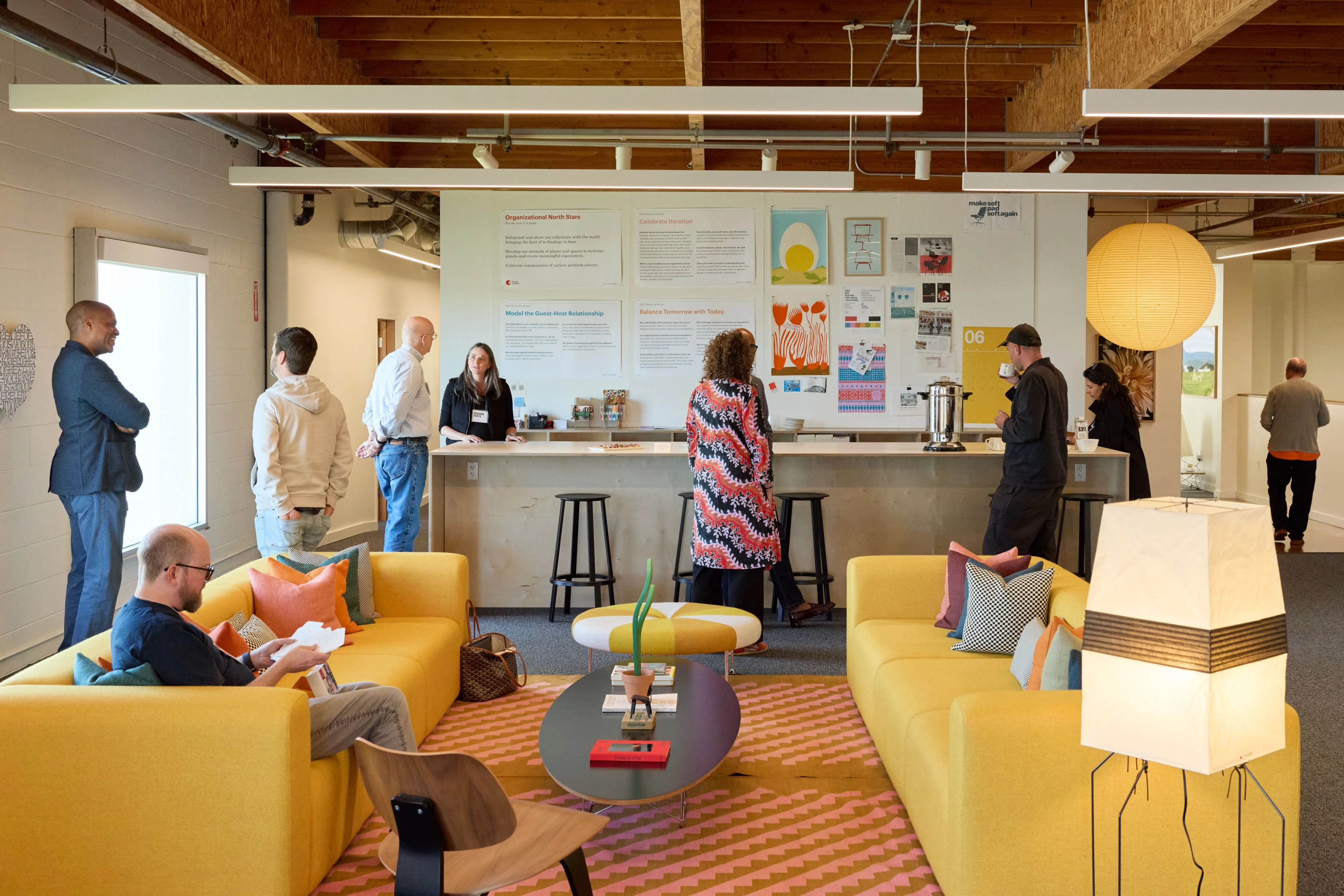 Interior of the Eames Institute in Richmond California where several attendees came to a design event.