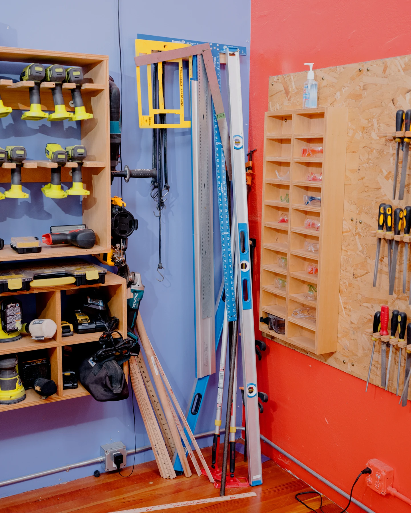 Girls Garage, a design/build workshop in Berkeley California with a view of various tools.