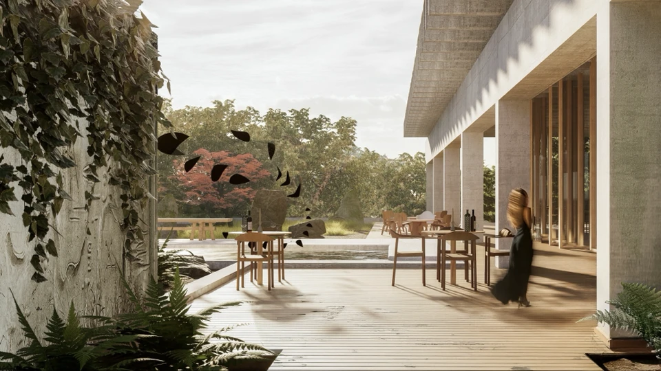 Exterior view of the future Eames Institute museum.
