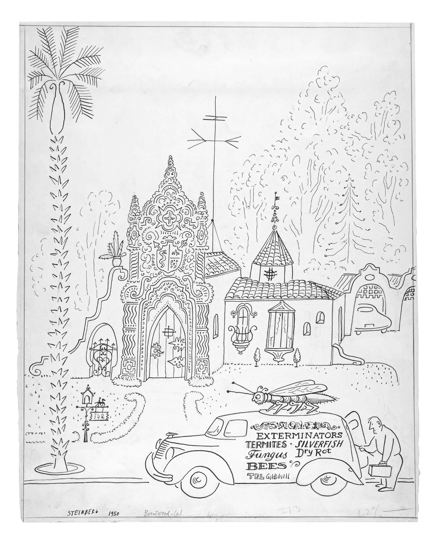 Original drawing, Exterminator No. 9, 1950, © The Saul Steinberg Foundation / Artists Rights Society (ARS), New York.